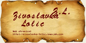 Živoslavka Lolić vizit kartica